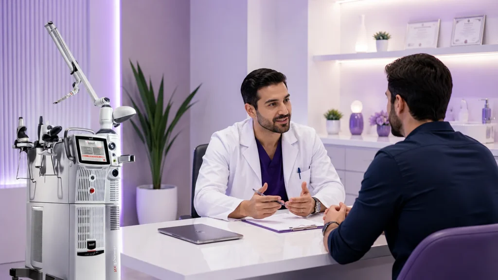 مشاوره تخصصی قبل از درمان با دستگاه Fotona SP Dynamis